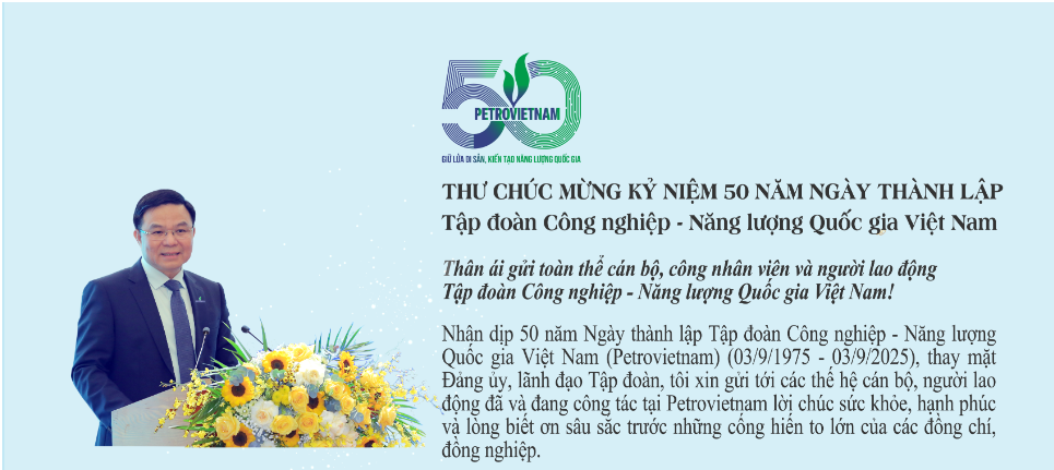 Thư chúc mừng 50 năm thành lập Tập đoàn Công nghiệp – Năng lượng Quốc gia Việt Nam